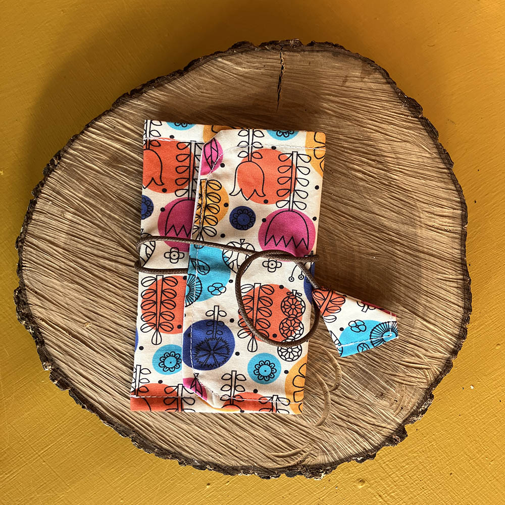 Pochette à savon coton Bio- blanc fleuri-Savons bio-Savonnerie KAEA