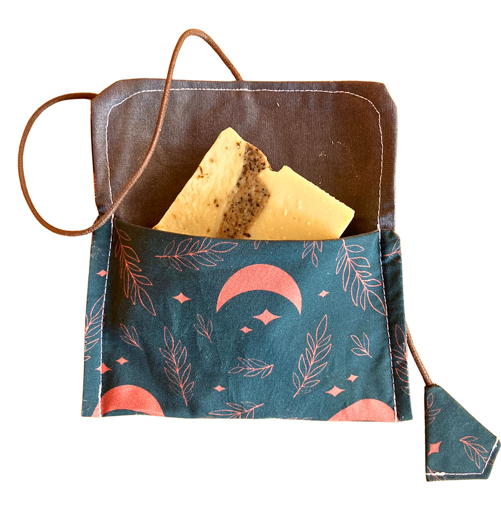 Pochette à savon coton Bio- bleu lunaire-Savons bio-Savonnerie KAEA